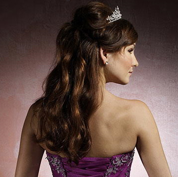 prom hairstyles down and curly. Half down prom hairstyle with